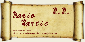 Mario Martić vizit kartica